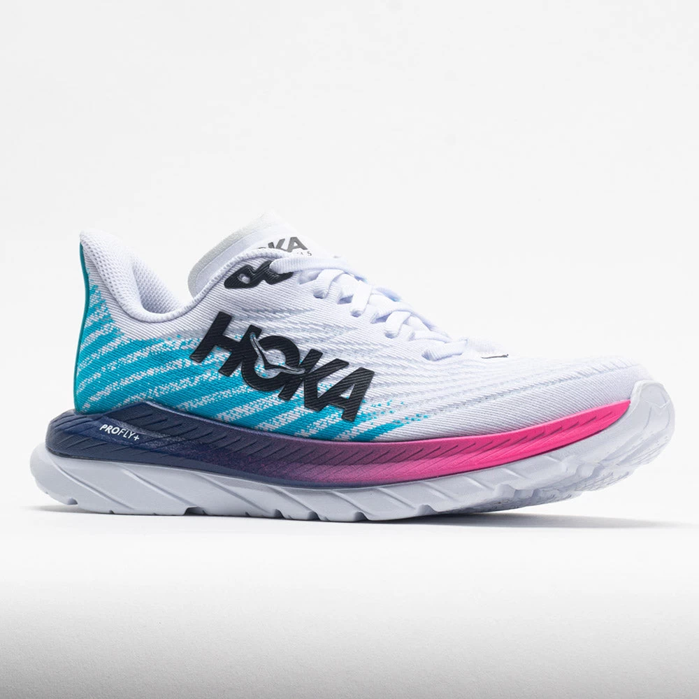HOKA Mach 5 Women's White/Scuba Blue 5 HOKA Mach 5 Women's White/Scuba Blue - Image 5