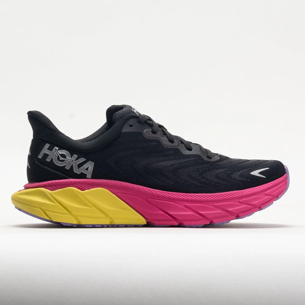 HOKA Arahi 6 Women's Black/Pink Yarrow 1 HOKA Arahi 6 Women's Black/Pink Yarrow