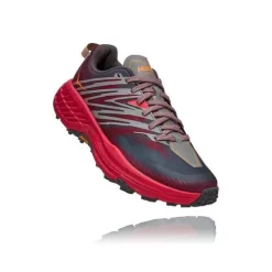Hoka One One HOKA Women's Speedgoat 4 All-Terrain Running Shoes In Castlerock/Paradise Pink