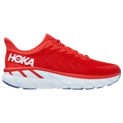 HOKA ONE ONE Clifton 7 - Men's Running Shoes - Fiesta / White
