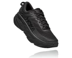 HOKA ONE ONE Bondi 7 Wide 2E BLACK Marathon Running Shoes 1110530-BBLC