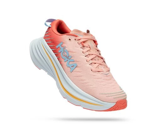 Hoka One One HOKA Women's Bondi X Shoes In Camellia/Peach Parfait 1 Hoka One One HOKA Women's Bondi X Shoes In Camellia/Peach Parfait