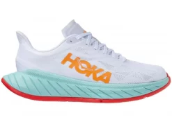 Hoka One One HOKA Women's Carbon X 2 Shoes In White/Blazing Orange