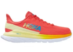 HOKA ONE ONE Mach 4 - Men's Running Shoes - Hot Coral / Saffron