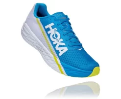Hoka One One HOKA Rocket X Shoes In White/Diva Blue