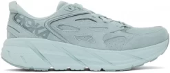 Hoka One One HOKA Clifton L Suede Shoes In Grey Mist/Misty Blue