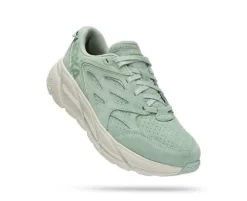 Hoka One One HOKA Clifton L Suede Shoes In Smoke Green/Celadon Tint
