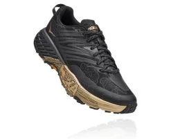 Hoka One One HOKA Speedgoat 4 All-Terrain Running Shoes In Black/Gold