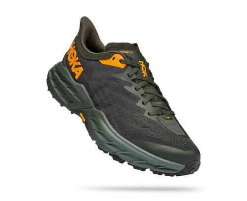 Hoka One One HOKA Men's Speedgoat 5 All-Terrain Running Shoes In Duffel Bag/Thyme 1 Hoka One One HOKA Men's Speedgoat 5 All-Terrain Running Shoes In Duffel Bag/Thyme