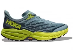 Hoka One One HOKA Men's Speedgoat 5 Running Shoes In Stone Blue/Dark Citron