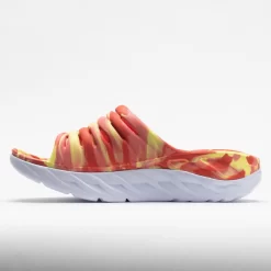 HOKA Ora Recovery Slide Swirl Unisex Yellow Pear/Fiesta -fashion shoes 570558 1